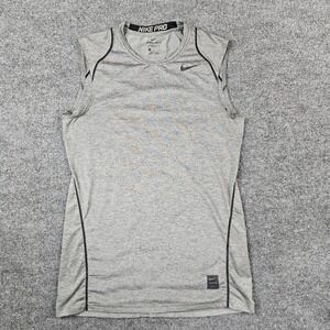 Nike Pro Sleeveless Fitted Tank Top Shirt Men S Dri-Fit Training DRI-FIT Gray‎